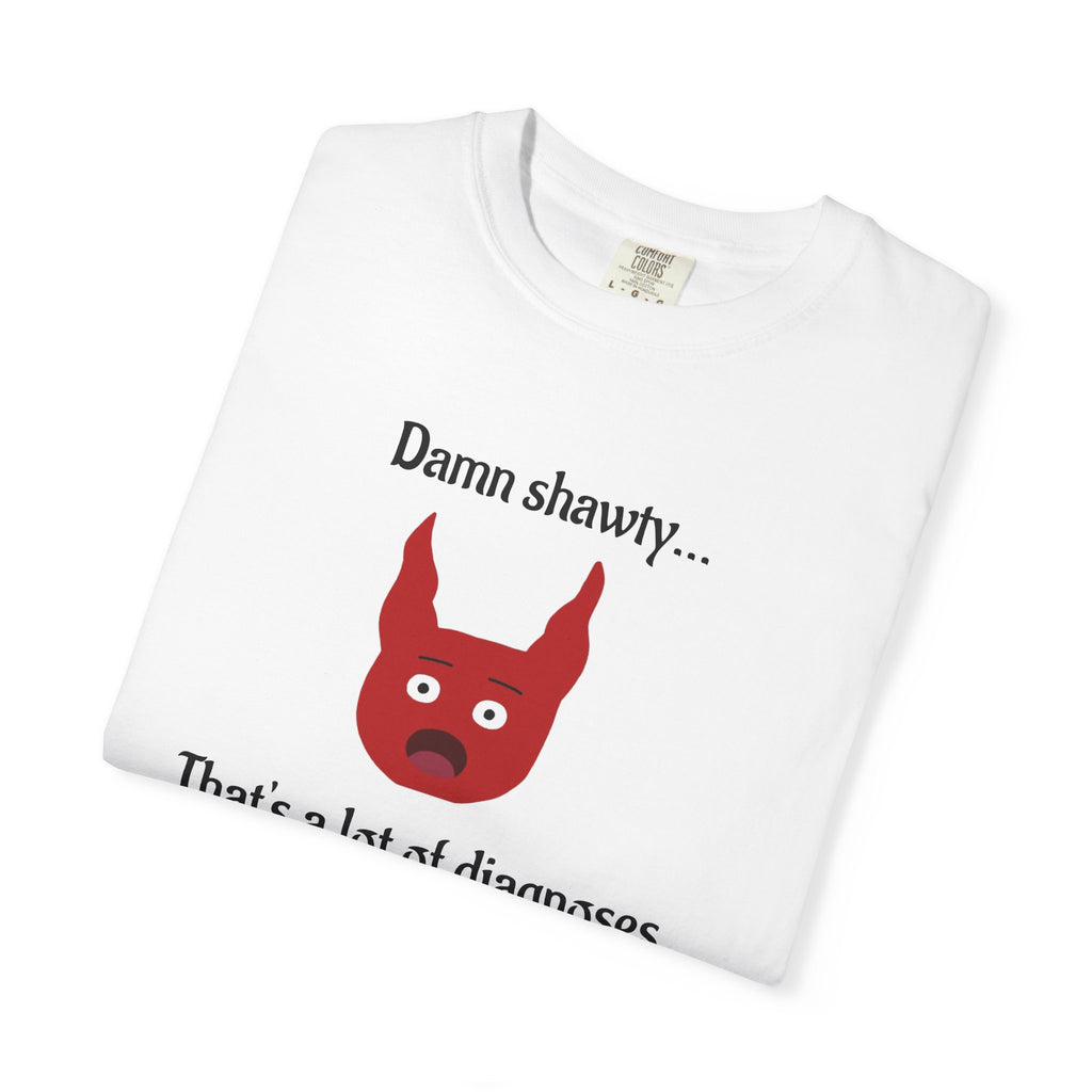 That’s A Lot of Diagnoses T-Shirt — Funny Red Devil Graphic Tee